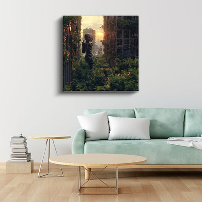 Post-Apokaliptik Dünya - Harabe Manzara Anime Kanvas Tablo