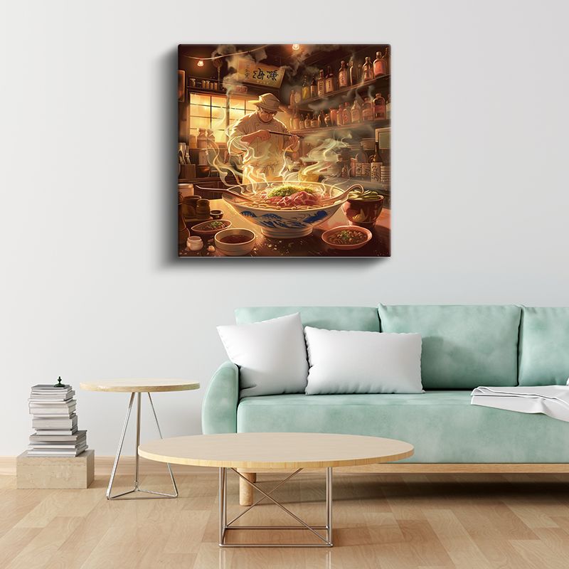 Geleneksel Ramen Dükkanı - Buharla Dans Anime Kanvas Tablo