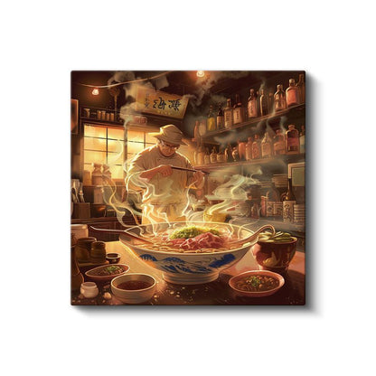 Geleneksel Ramen Dükkanı - Buharla Dans Anime Kanvas Tablo