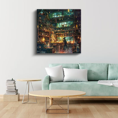 Büyücünün Laboratuvarı - Mistik Şişeler Anime Kanvas Tablo