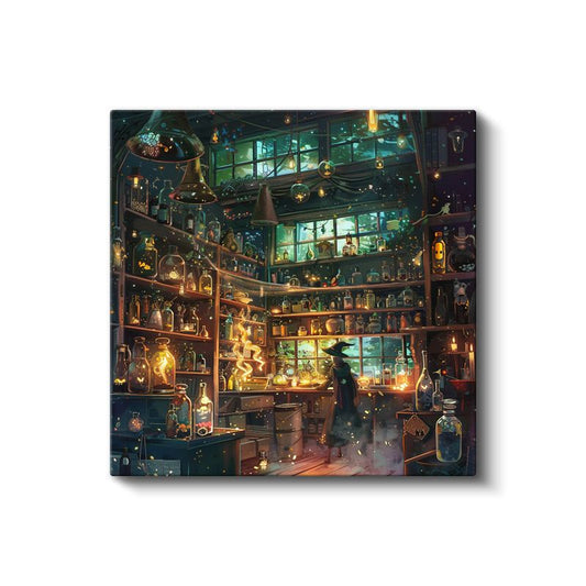 Büyücünün Laboratuvarı - Mistik Şişeler Anime Kanvas Tablo