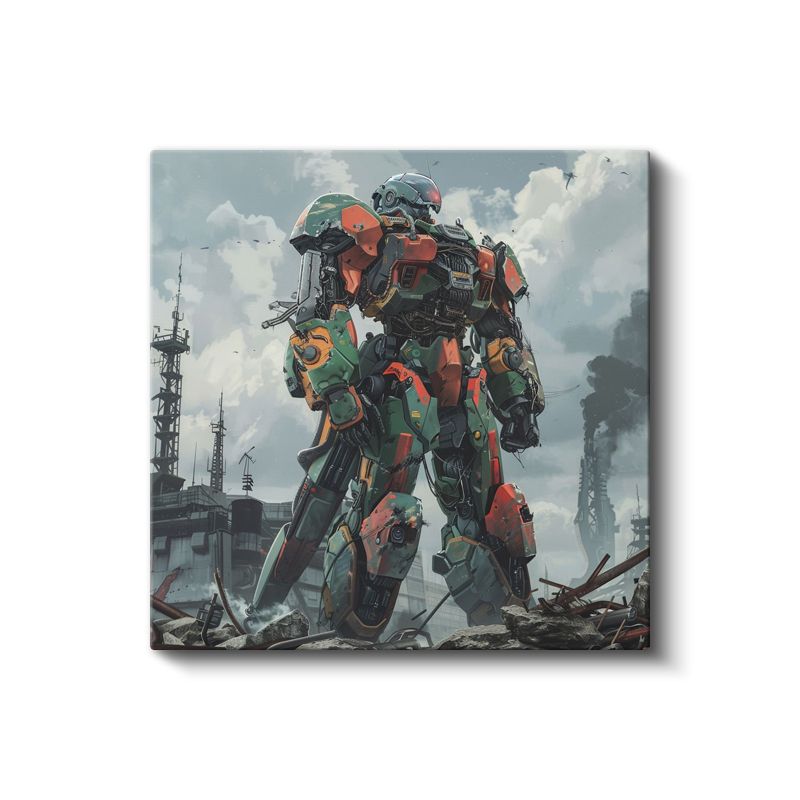 Askeri Robot - Endüstriyel Manzara Anime Kanvas Tablo