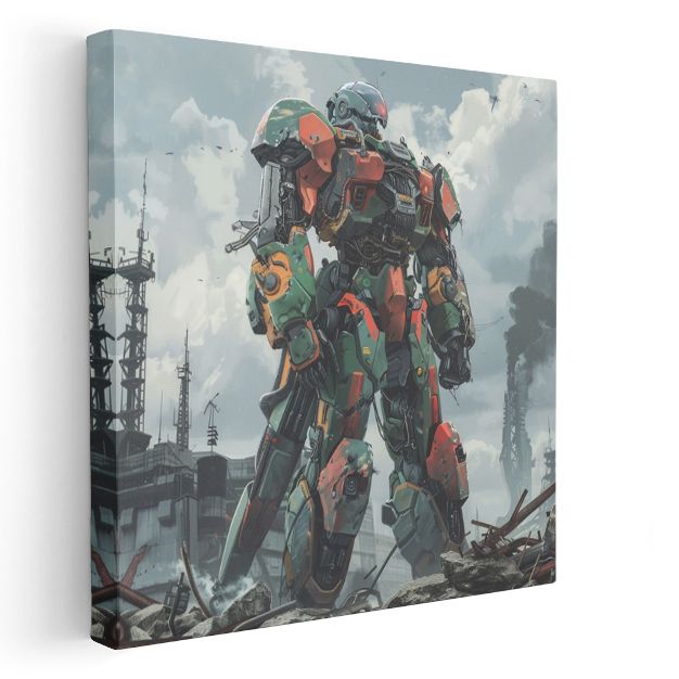 Askeri Robot - Endüstriyel Manzara Anime Kanvas Tablo