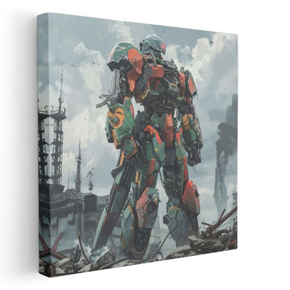 Askeri Robot - Endüstriyel Manzara Anime Kanvas Tablo