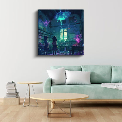 Büyü Laboratuvarı - Öğrenciler Anime Kanvas Tablo