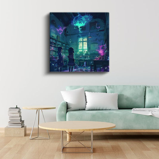 Büyü Laboratuvarı - Öğrenciler Anime Kanvas Tablo