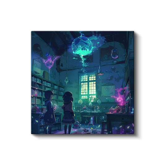 Büyü Laboratuvarı - Öğrenciler Anime Kanvas Tablo