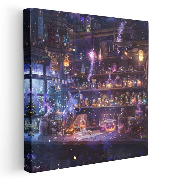 Mistik Atölye - Mor Işıklar Anime Kanvas Tablo