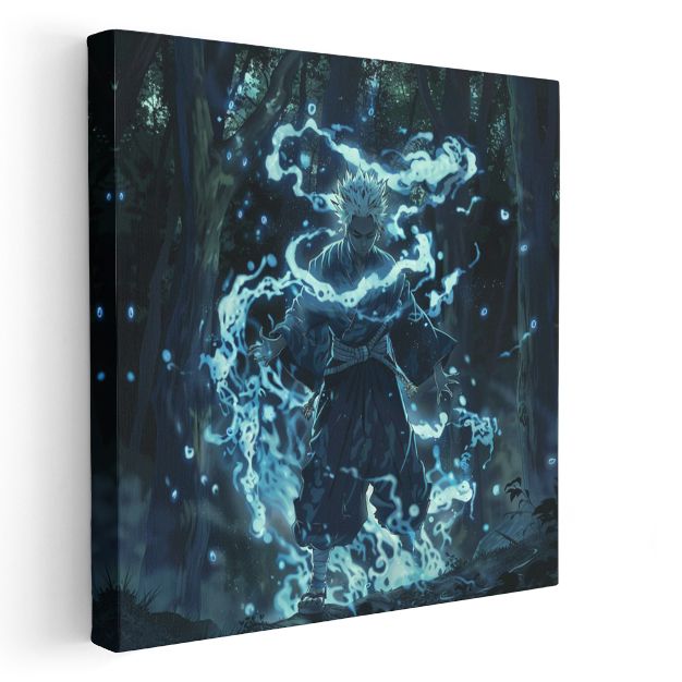 Orman Savaşçısı - Mavi Enerji Anime Kanvas Tablo
