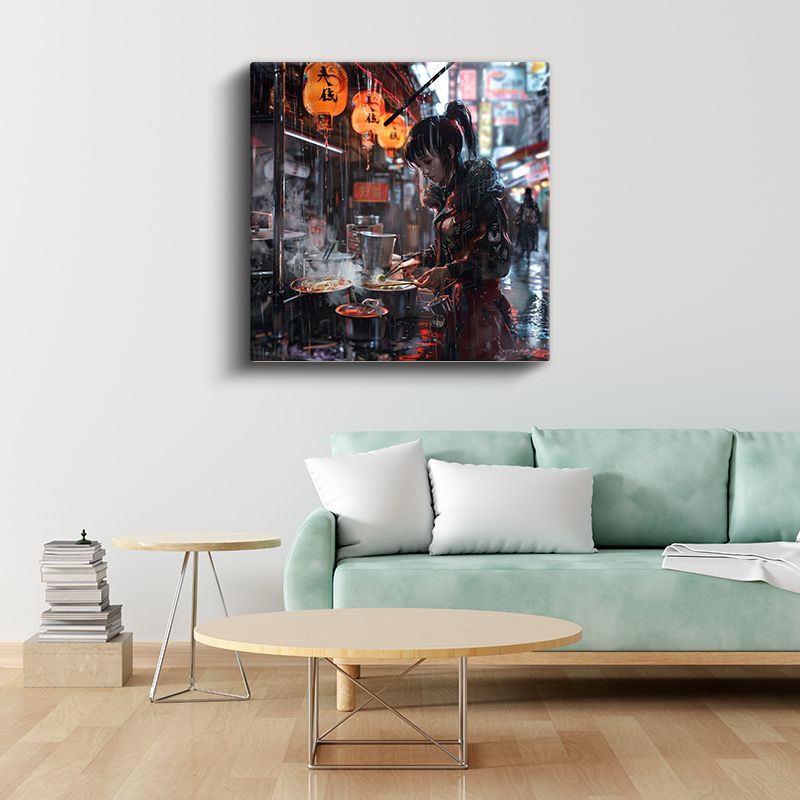 Yağmurlu Sokak - Gece Tezgahı Anime Kanvas Tablo