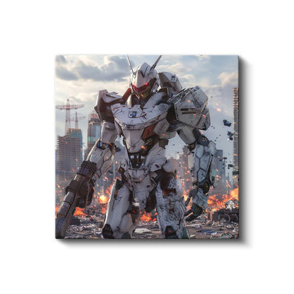 Savaş Robotu - Şehir Harabeleri Anime Kanvas Tablo