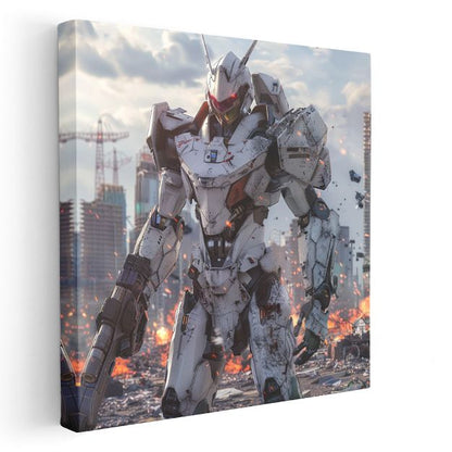 Savaş Robotu - Şehir Harabeleri Anime Kanvas Tablo