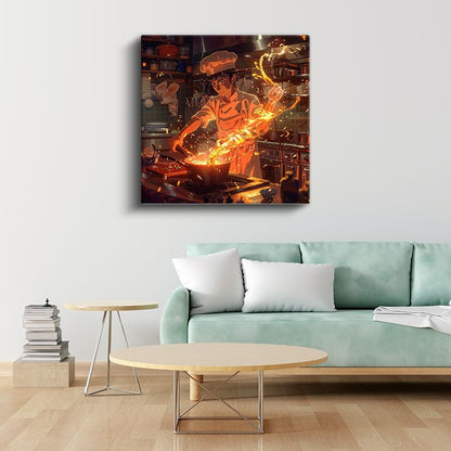 Ateş Şefi - Altın Alevler Anime Kanvas Tablo