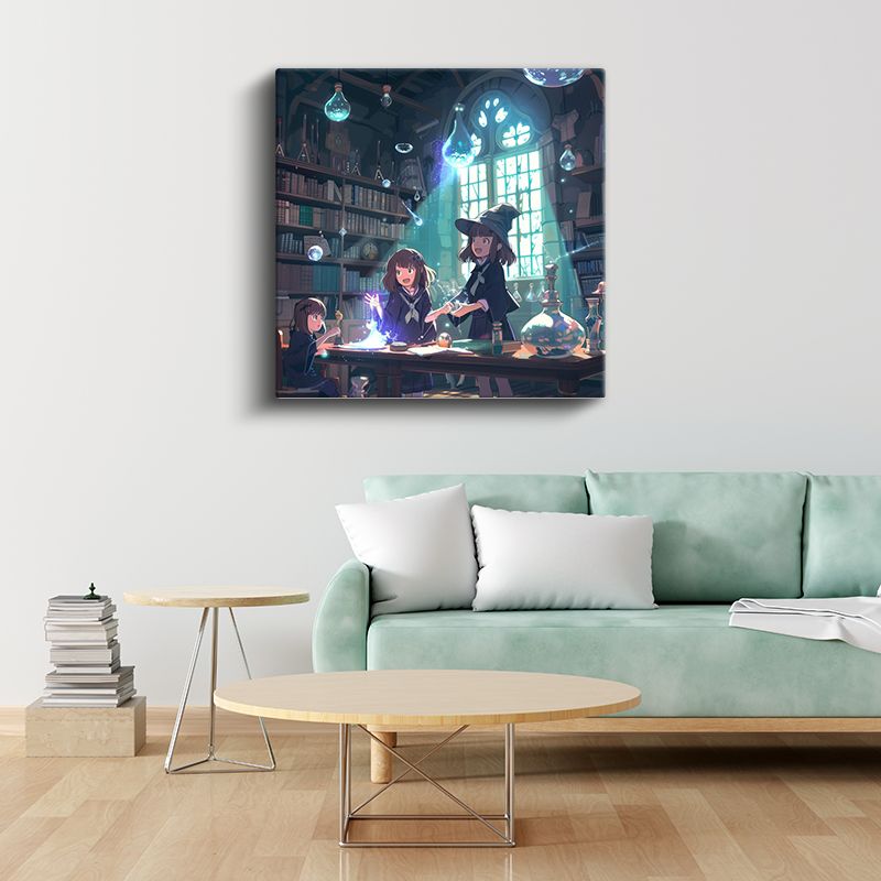 Cadı Akademisi - Işıklı Masa Anime Kanvas Tablo
