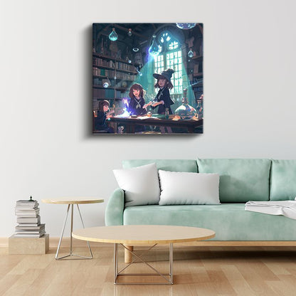 Cadı Akademisi - Işıklı Masa Anime Kanvas Tablo