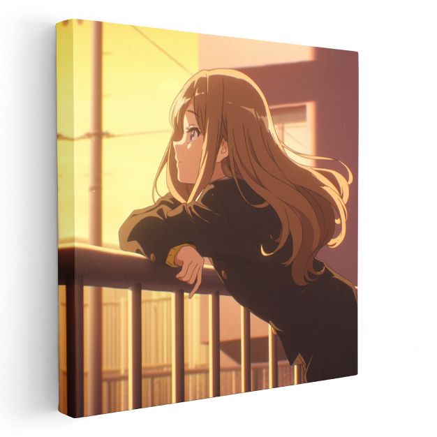 Altın Işık - Pencere Manzarası Anime Kanvas Tablo