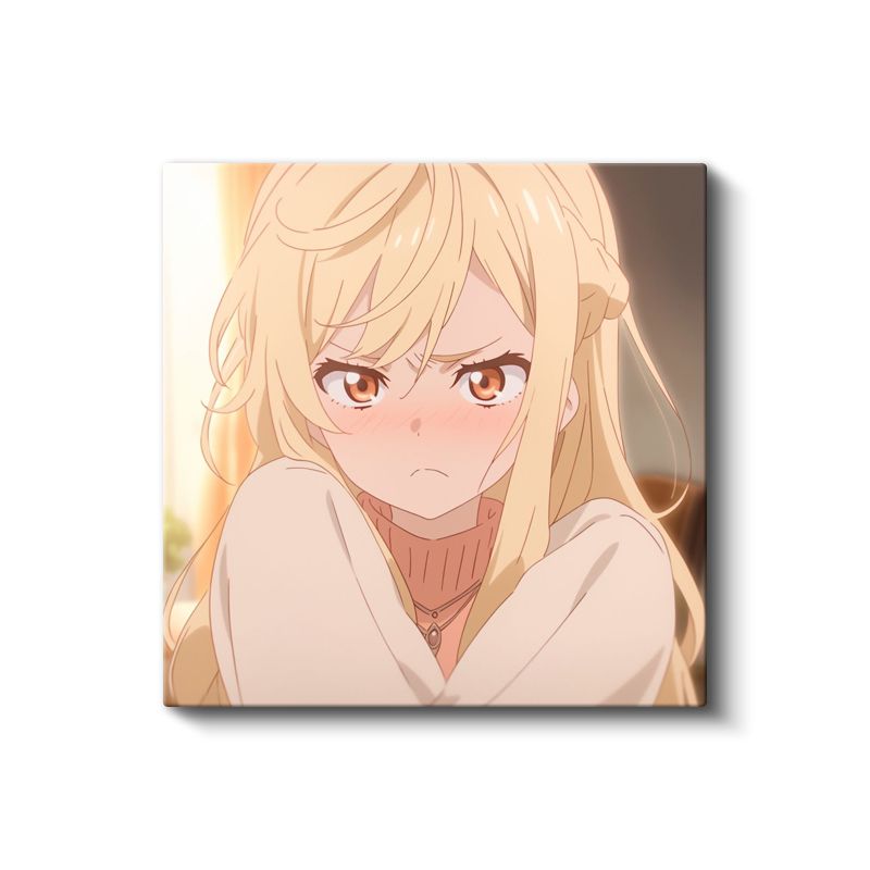 Sarı Saçlı - Günbatımı Portre Anime Kanvas Tablo