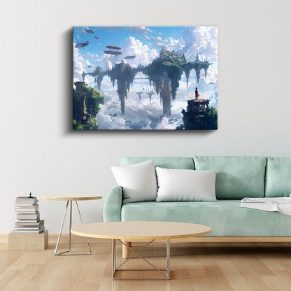 Gökyüzü Adaları - Bulutlar Üstünde Anime Kanvas Tablo