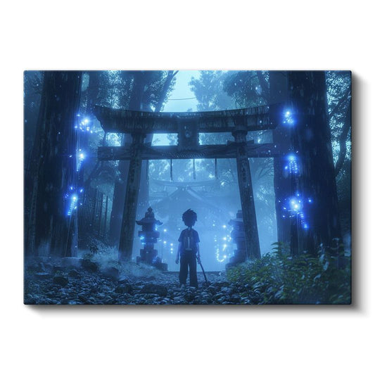 Kutsal Kapı - Mavi Orman Anime Kanvas Tablo