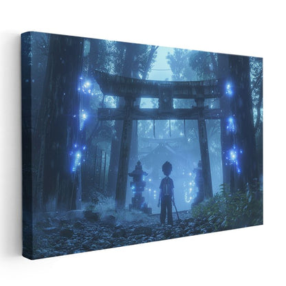 Kutsal Kapı - Mavi Orman Anime Kanvas Tablo