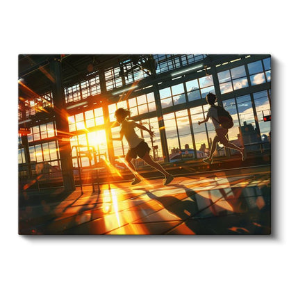 İstasyon Koşusu - Altın Işıklar Anime Kanvas Tablo