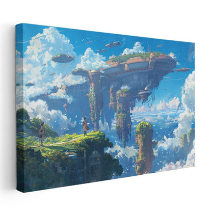 Gökyüzü Şehri - Bulutlar Arası Anime Kanvas Tablo