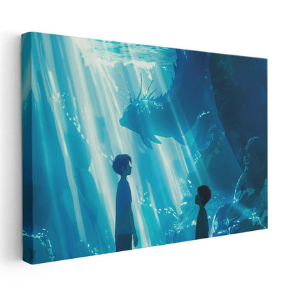 Denizaltı Dünyası - Mavi Işınlar Anime Kanvas Tablo