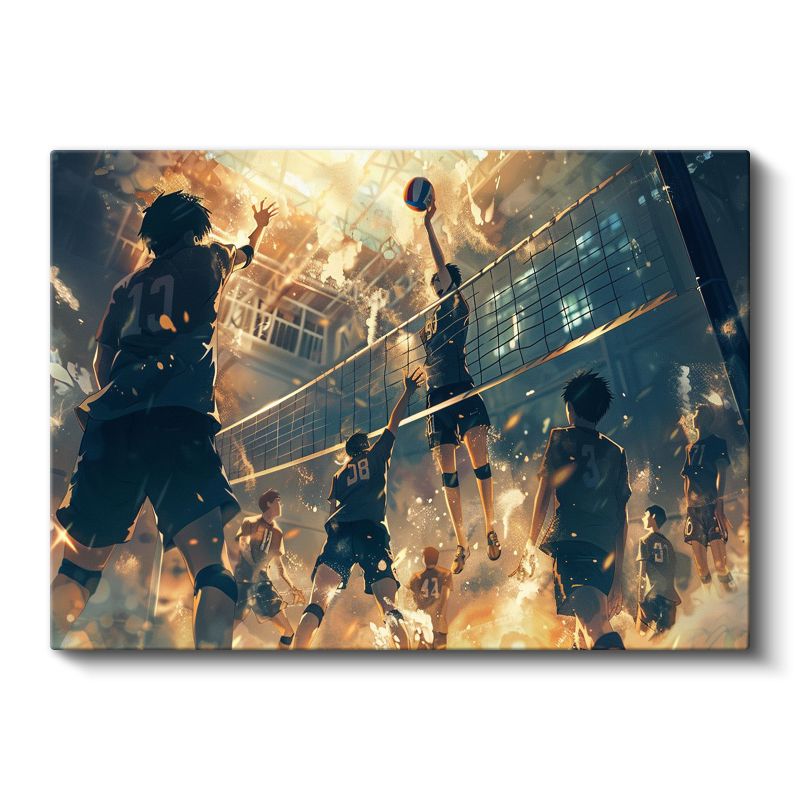 Voleybol Maçı - Altın Işıklar Anime Kanvas Tablo