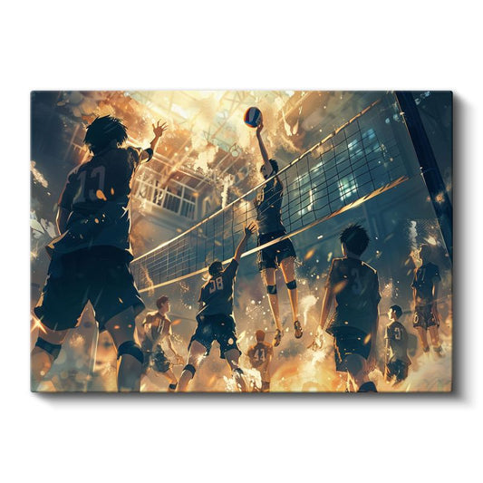 Voleybol Maçı - Altın Işıklar Anime Kanvas Tablo
