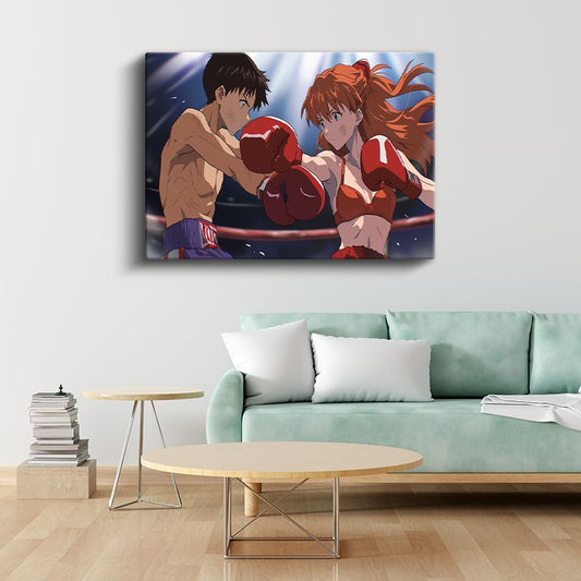 Boks Maçı - Ring Işıkları Anime Kanvas Tablo