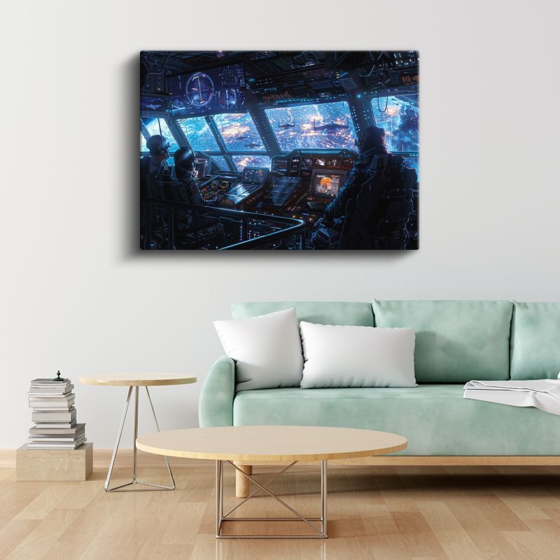 Uzay Gemisi - Kontrol Paneli Anime Kanvas Tablo