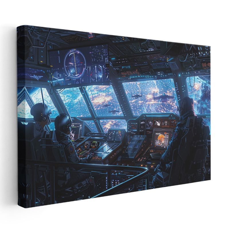 Uzay Gemisi - Kontrol Paneli Anime Kanvas Tablo
