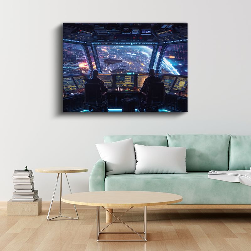 Uzay İstasyonu - Dünya Manzarası Anime Kanvas Tablo