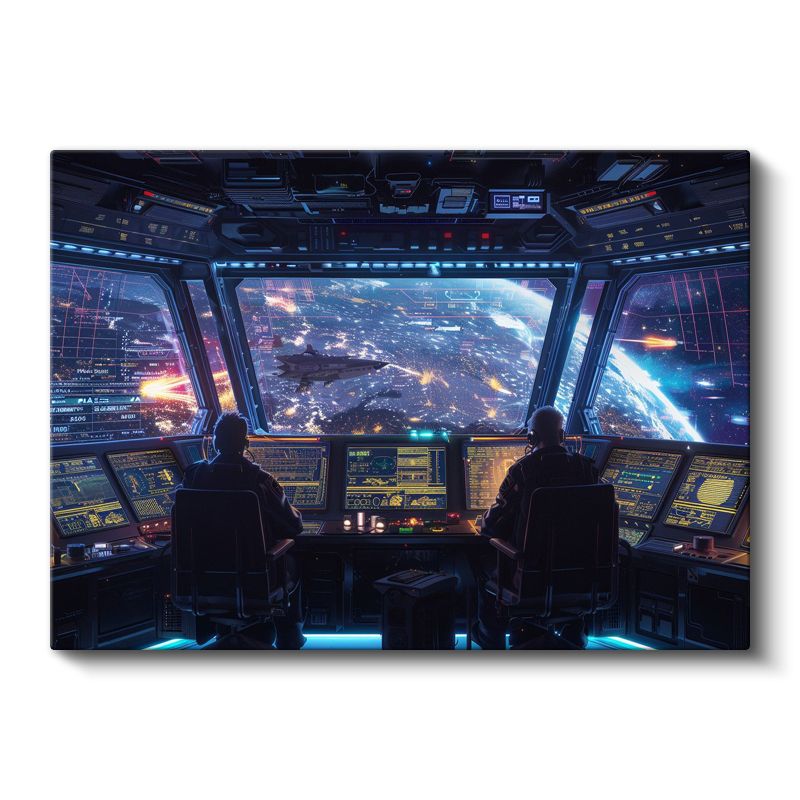 Uzay İstasyonu - Dünya Manzarası Anime Kanvas Tablo