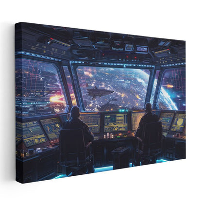 Uzay İstasyonu - Dünya Manzarası Anime Kanvas Tablo
