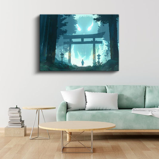 Orman Ruhu - Mavi Torii Anime Kanvas Tablo
