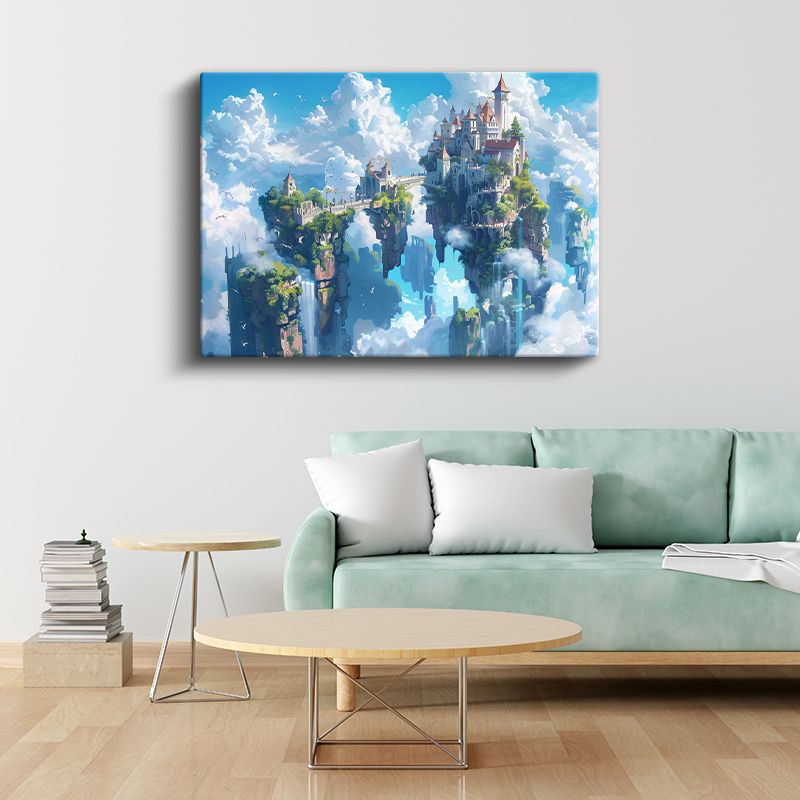 Bulut Şatosu - Mavi Gökyüzü Anime Kanvas Tablo