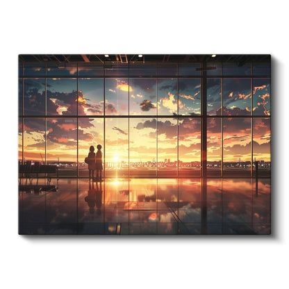 Cam Terminal - Akşam Güneşi Anime Kanvas Tablo