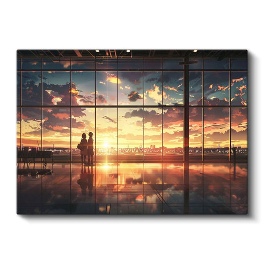 Cam Terminal - Akşam Güneşi Anime Kanvas Tablo