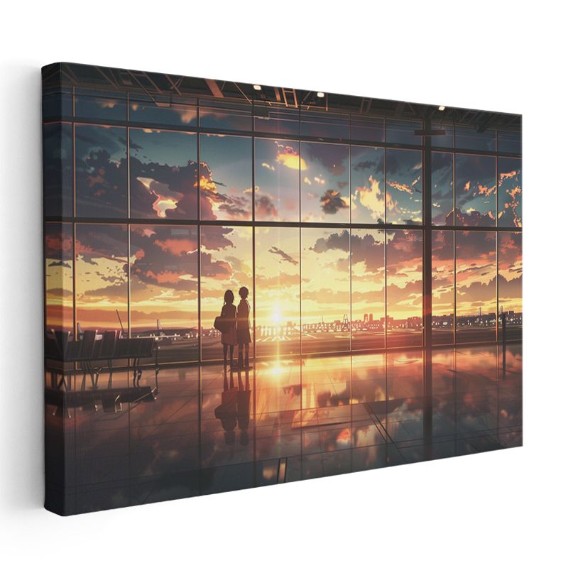 Cam Terminal - Akşam Güneşi Anime Kanvas Tablo