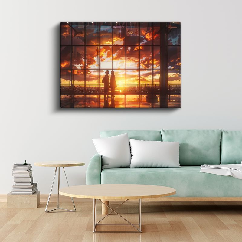 Havalimanı Vedası - Ateş Gökyüzü Anime Kanvas Tablo