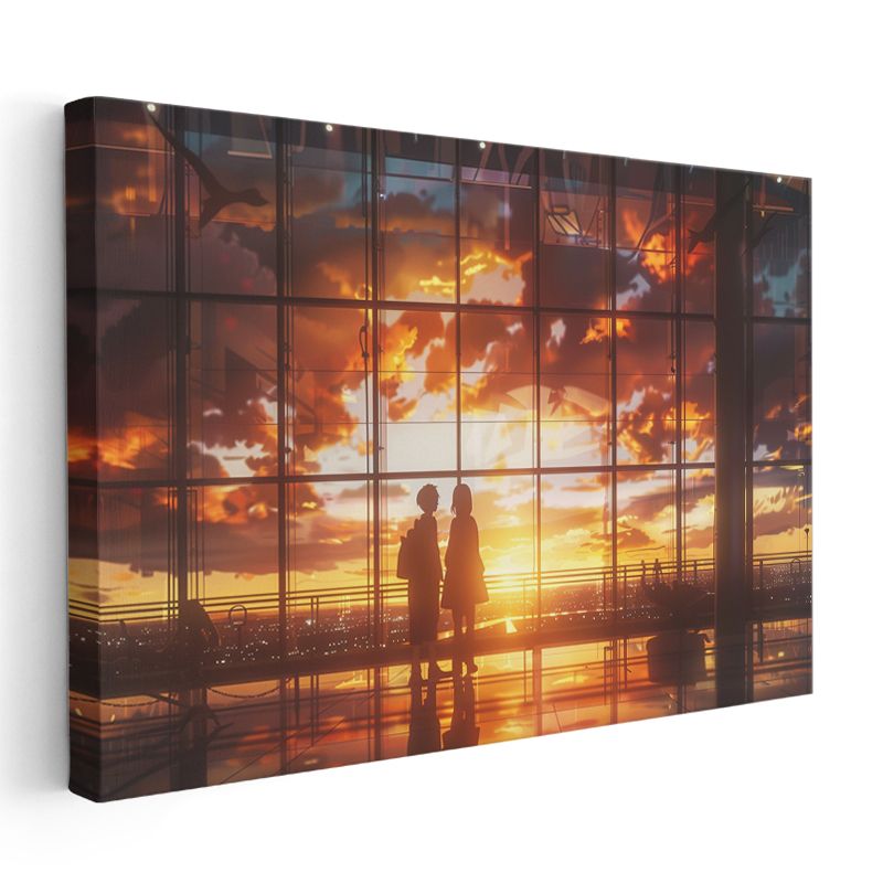 Havalimanı Vedası - Ateş Gökyüzü Anime Kanvas Tablo