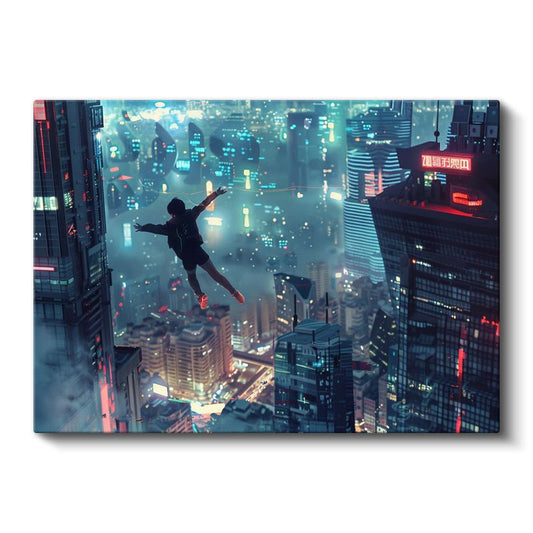 Gökdelen Atlayışı - Mavi Sis Anime Kanvas Tablo