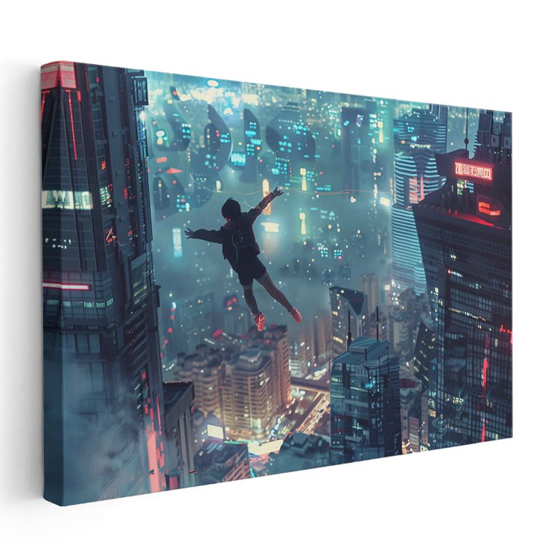 Gökdelen Atlayışı - Mavi Sis Anime Kanvas Tablo