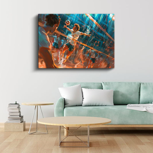 Voleybol Maçı - Dinamik Hareket Anime Kanvas Tablo