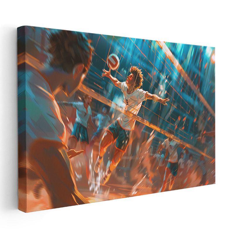 Voleybol Maçı - Dinamik Hareket Anime Kanvas Tablo