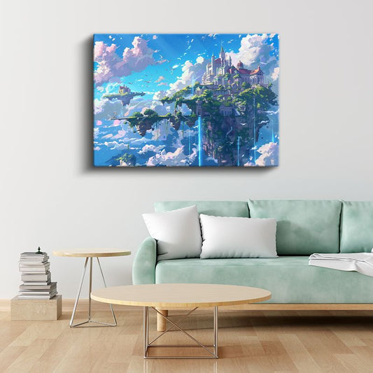 Gökyüzü Kalesi - Mavi Şelale Anime Kanvas Tablo