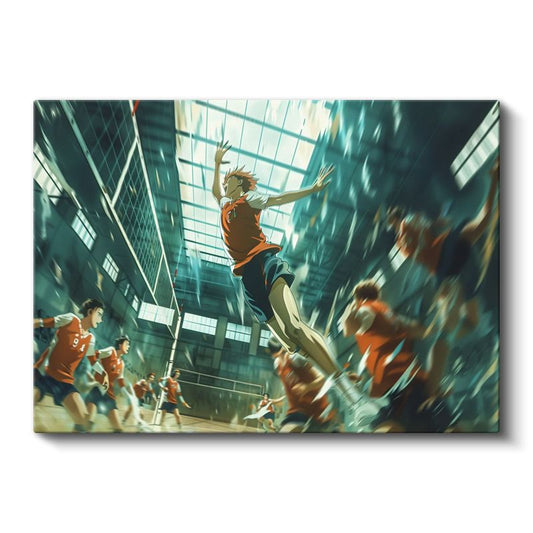 Voleybol Şampiyonu - Dinamik Spor Anime Kanvas Tablo