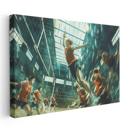 Voleybol Şampiyonu - Dinamik Spor Anime Kanvas Tablo