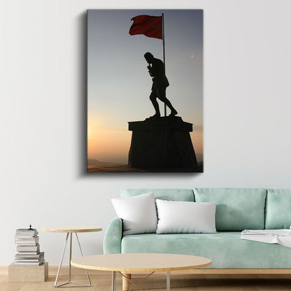 Atatürk Silueti - Gün Batımında Anıt Heykel Kanvas Tablo